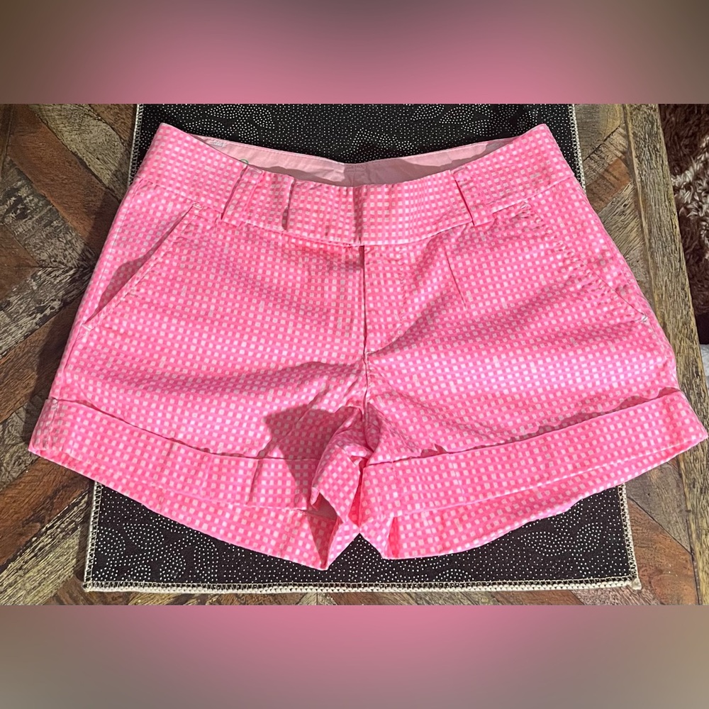 Lilly Pulitzer Pink High Waist Shorts Vibrant Seersucker